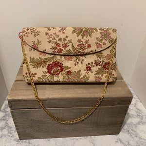 Vintage Miss Lewis Embroidered Purse with Silk Pocketed Interior
